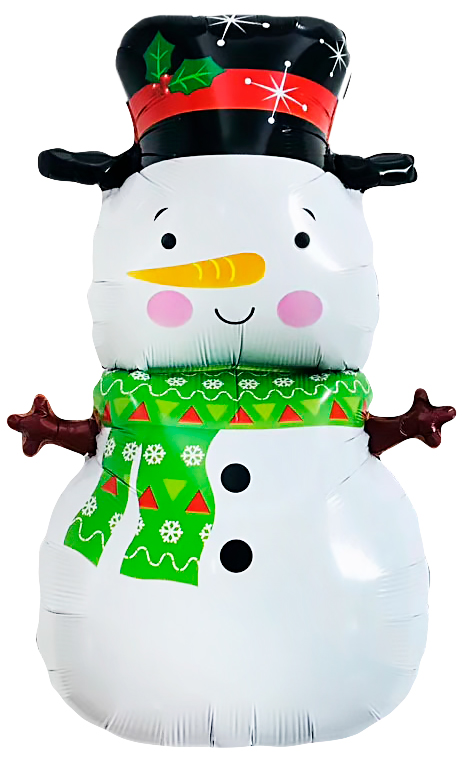 Шар (31''/79 см) Фигура, Снеговик в шляпе, 1 шт. в уп.