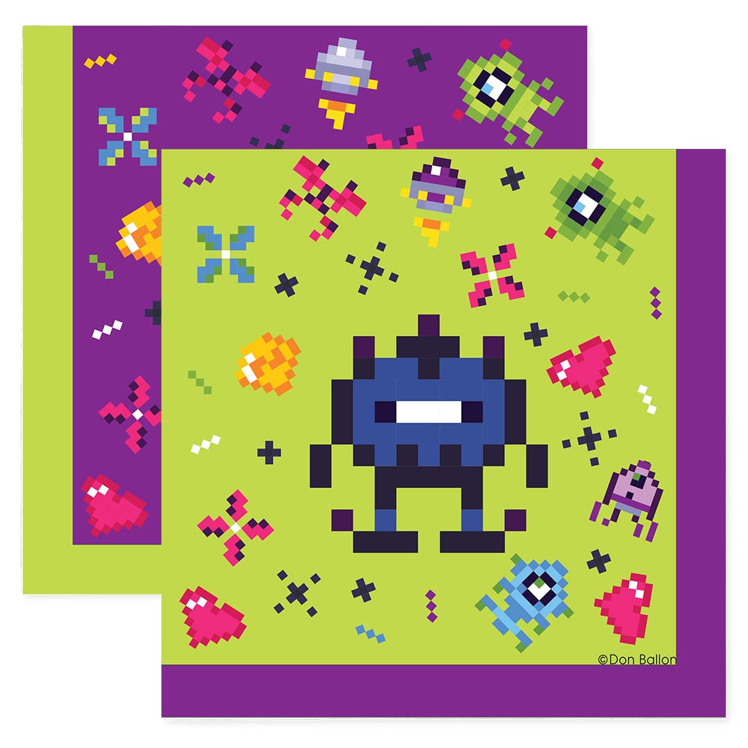 Сервировочные салфетки, Космические пиксели, 33*33 см, 20 шт.