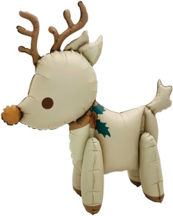 Шар (26''/66 см) Фигура 3D, Новогодний олененок, Сатин, 1 шт. в уп.