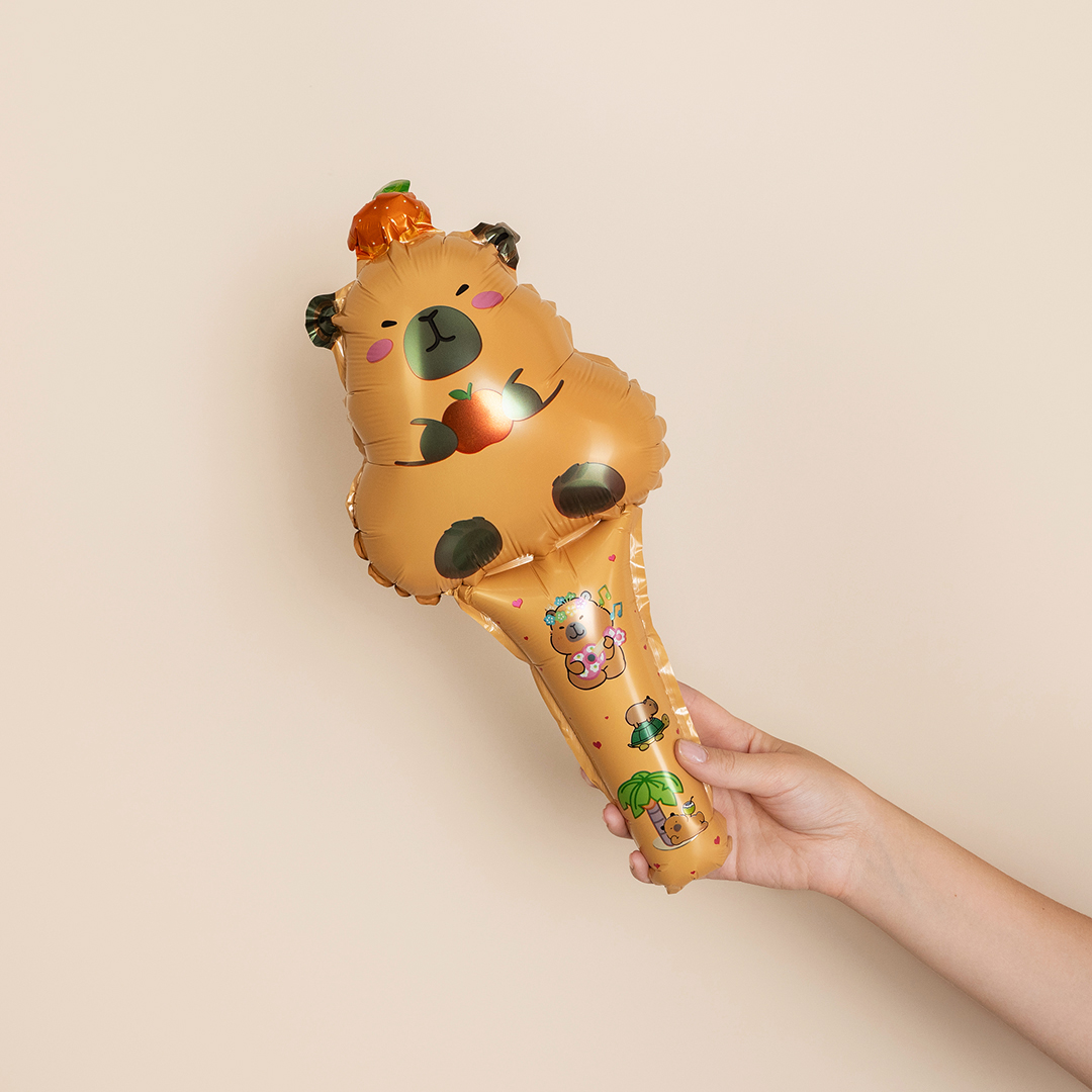 Шар ручной, с клапаном (20''/51 см) Фигура, Капибара с яблочком, 1 шт.