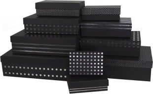 Набор коробок Универсальный, Черный/Серебро, Металлик, 37*27*11 см, 10 шт. в упак. 