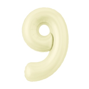 Шар (40''/102 см) Цифра, 9 Slim, Пыльный лайм, 1 шт. в уп.