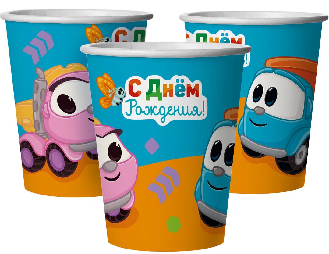 Стаканы (250 мл) Грузовичок Лёва, 6 шт.