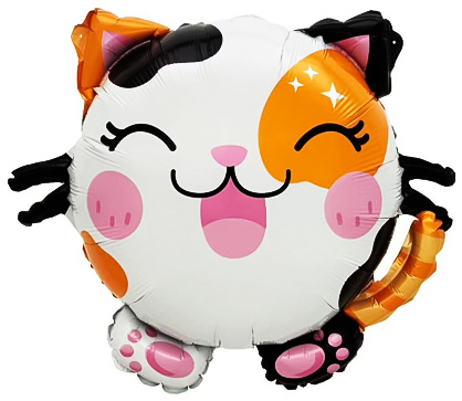 Шар (23''/58 см) Фигура, Счастливый котик, 1 шт.