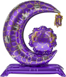 Шар 3D (31''/79 см) Фигура на подставке, Сказки Востока, Полумесяц, 1 шт. в уп.