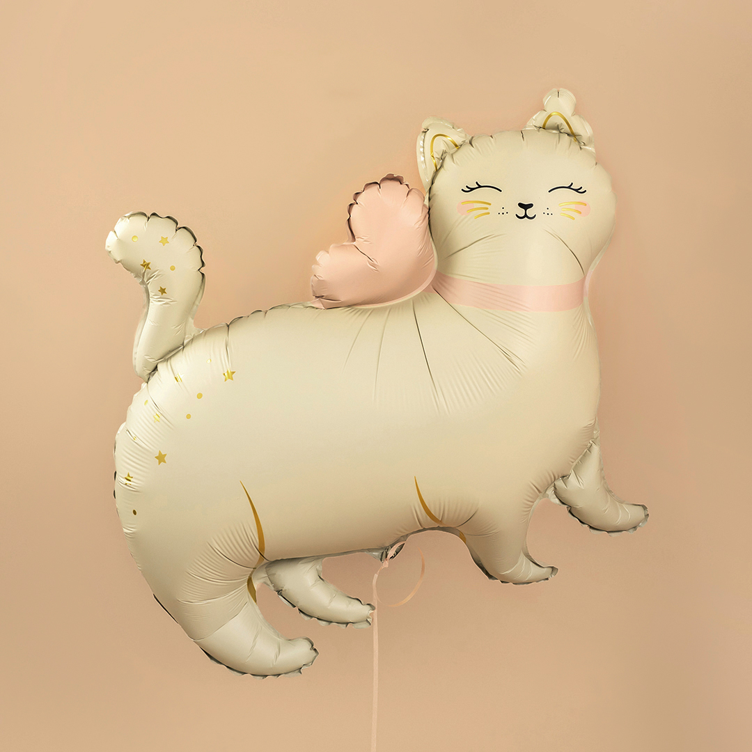 Шар (27''/69 см) Фигура, Кошечка с бантом, Сатин, 1 шт.
