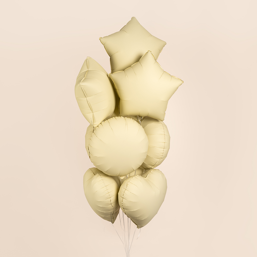 Шар (18''/46 см) Круг, Сливочное масло, Матовый, 1 шт.