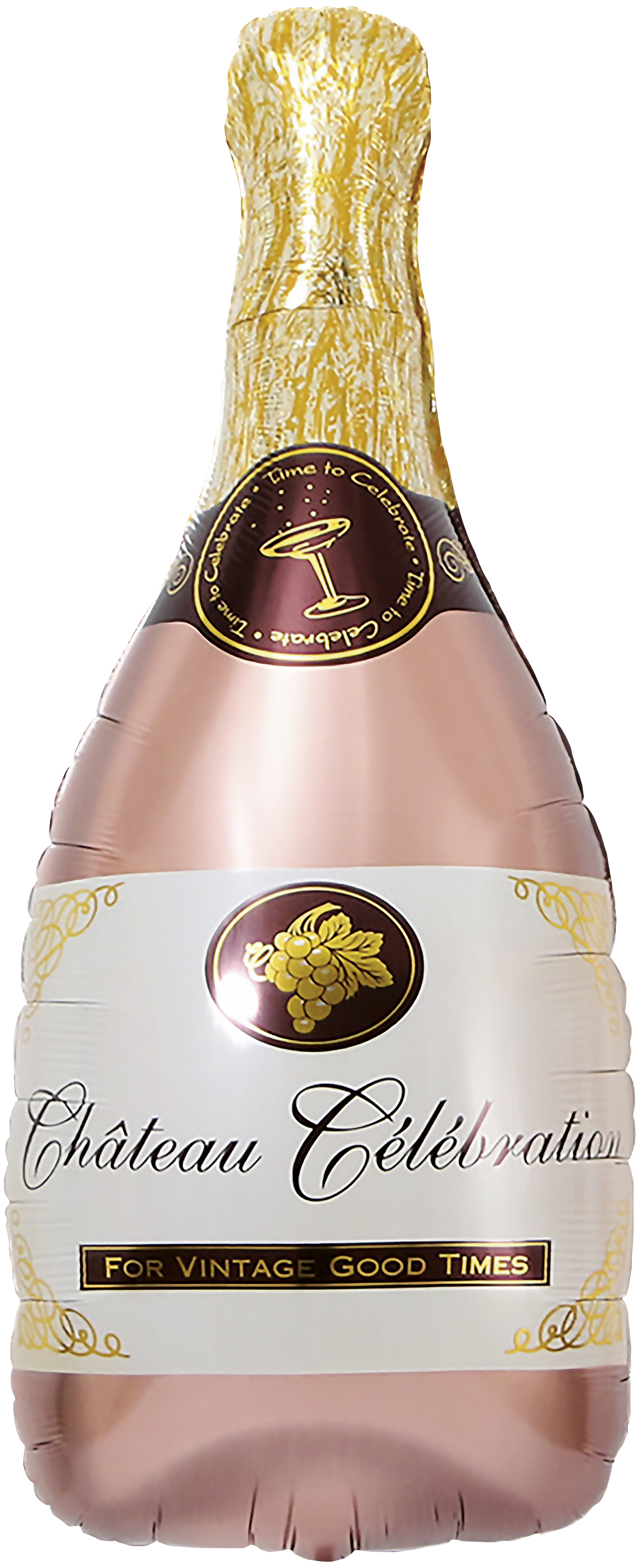 Шар (40''/102 см) Фигура, Бутылка Шампанское, Розовое Золото, 1 шт.