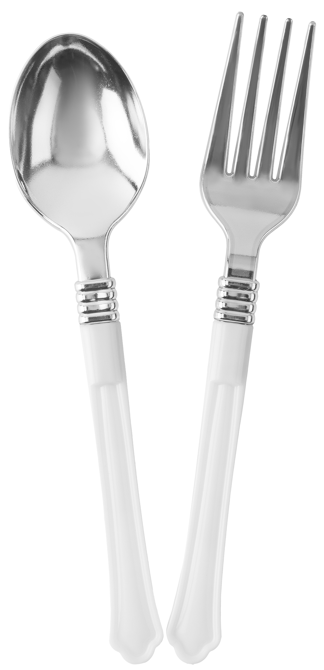 Вилки, Элегант, Белый/Серебро, Металлик, 17,5 см, 10 шт. в упак.