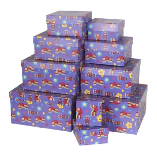 Набор коробок Яркие Симпатики, 28*28*15 см, 10 шт. в упак. 
