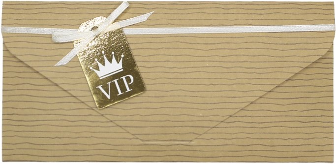 Конверт для денег 3D, VIP, Крафт, Металлик, 1 шт.