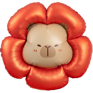 Шар (33''/84 см) Фигура, Капибара Цветочек, 1 шт.