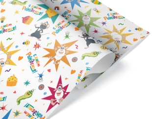 Упаковочная бумага 105гр (0,7*1 м) Буба, Играем Вместе, 9 шт.