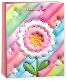 Пакет подарочный, 210гр, Красочный цветок, Дизайн №3, 23*18*10 см, 1 шт.