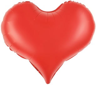 Шар (24''/61 см) Сердце, Люкс, Красный, Сатин, 1 шт.