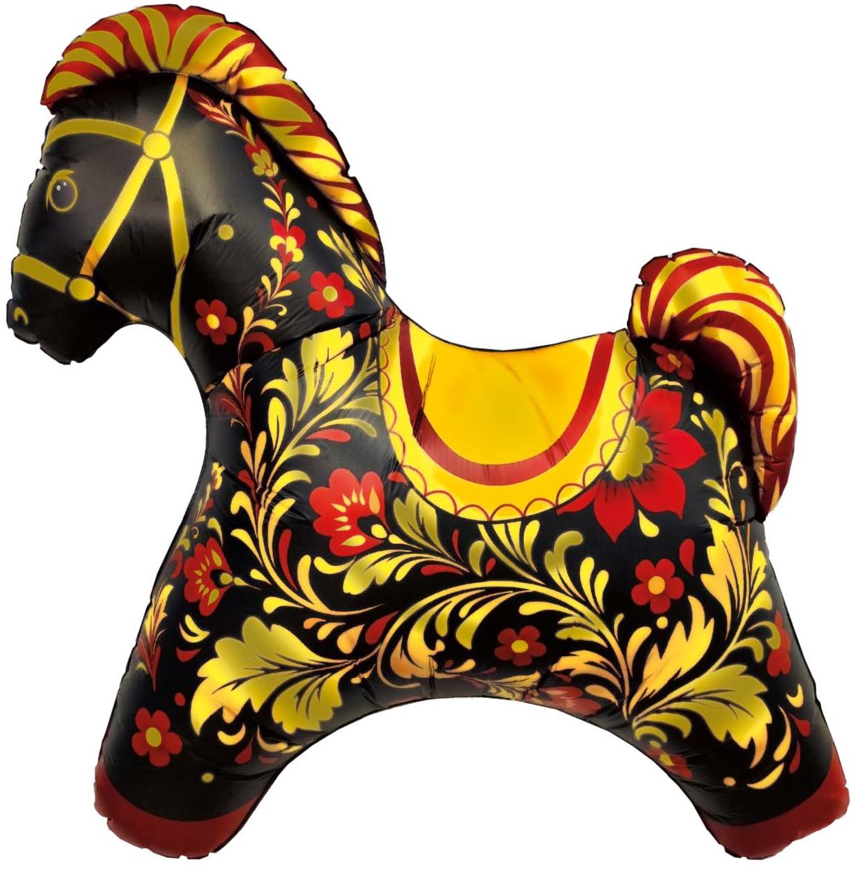 Шар (11''/28 см) Мини-фигура, Лошадка Золотая роспись, 1 шт.