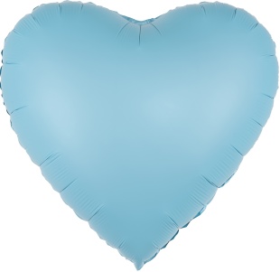 Шар (30''/76 см) Сердце, Голубой, Сатин, 1 шт. в уп.