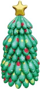 Шар 3D (51''/130 см) Фигура, Новогодняя елка, Светло-зеленый, Сатин, 1 шт. в уп.