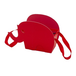 Коробка для цветов, Слоник, Красный, 23*12*15 см, 1 шт. 