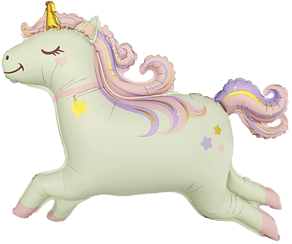 Шар (38''/97 см) Фигура, Волшебный единорог, 1 шт.