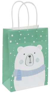 Пакет подарочный, Крафт 120гр, Зверята, Дизайн №4, 21*15*8 см, 1 шт.