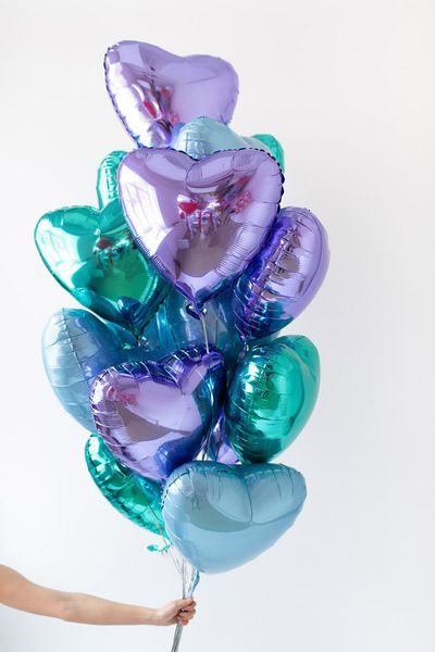 Шар (19''/48 см) Сердце, Сиреневый, 1 шт.