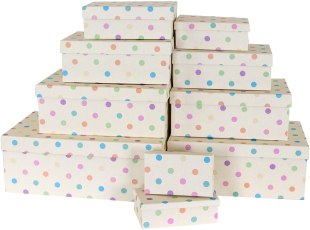 Набор коробок Цветной горошек, 33*20*13 см, 10 шт. в упак. 