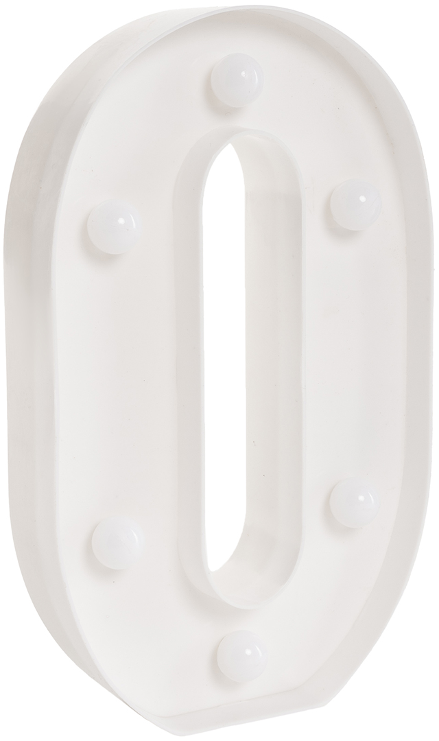 Световая фигура Цифра, 0, 21 см. Белый, 1 шт.