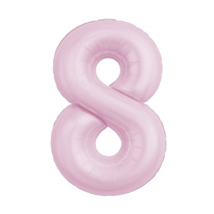 Шар (40''/102 см) Цифра, 8 Slim, Зефирный, 1 шт. в уп.