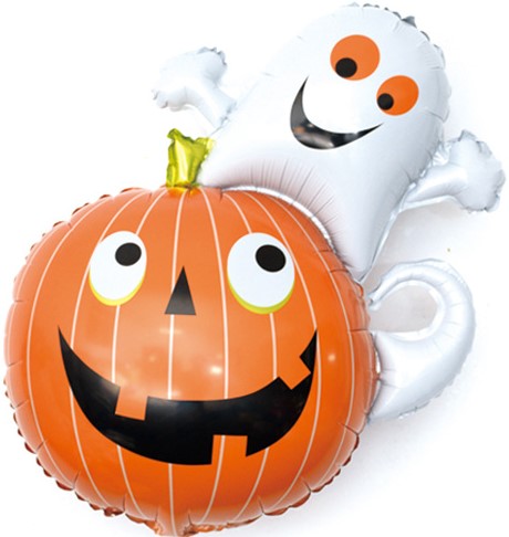 Шар (31''/79 см) Фигура, Тыква и привидение, 1 шт. Шар (31''/79 см) Фигура, Тыква и привидение, 1 шт.