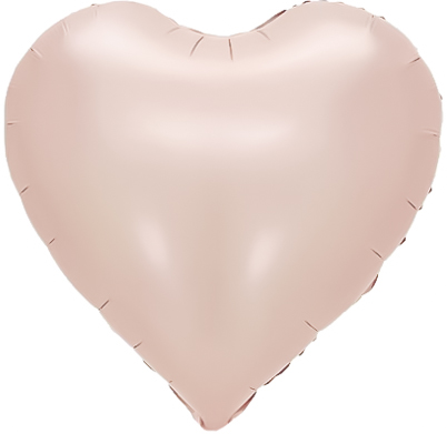 Шар (18''/46 см) Сердце, Пыльная роза, Сатин, 1 шт.