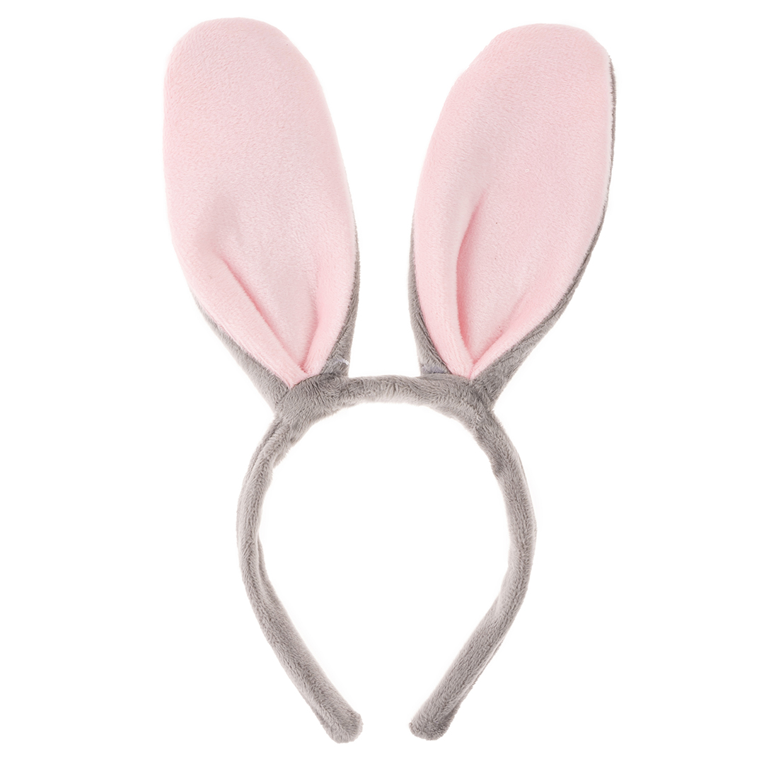Ободок, Зайка, Серый/Розовый, 1 шт. 