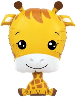 Шар (35''/89 см) Фигура, Жирафик, 1 шт. в уп.