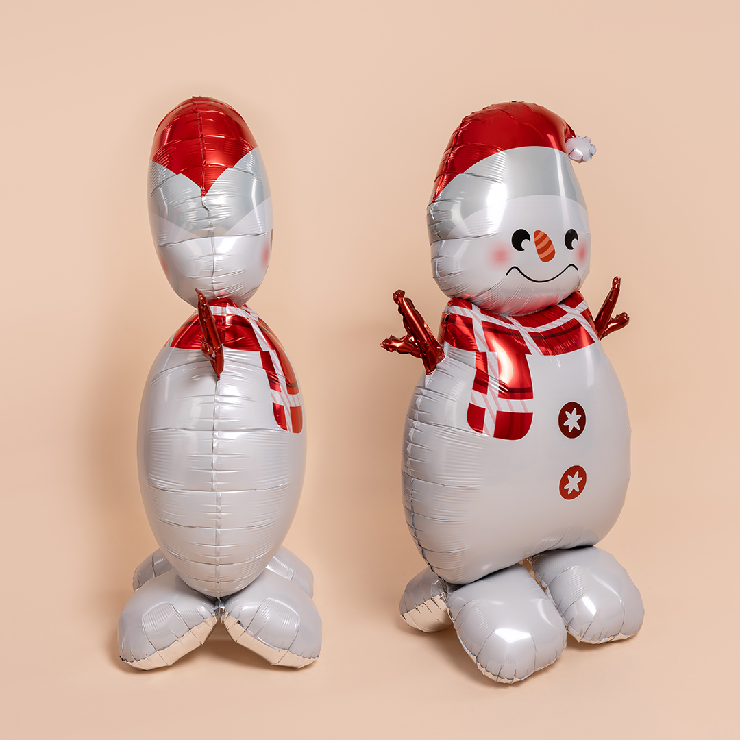 Шар (62''/157 см) Фигура 3D, Снеговик в шарфике, 1 шт. в уп.