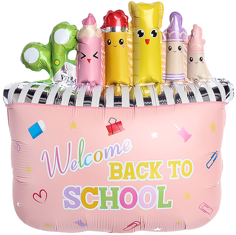 Шар (26''/66 см) Фигура, Школьный пенал, Розовый, Сатин, 1 шт.