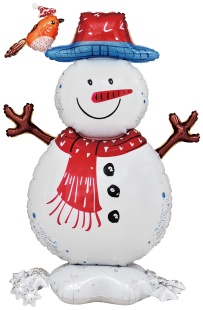 Шар 3D (44''/112 см) Фигура, Веселый снеговик, 1 шт. в уп.