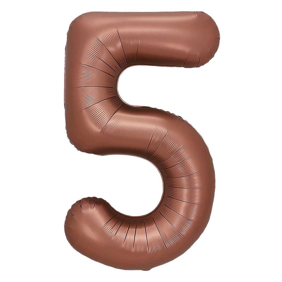 Шар (32''/81 см) Цифра, 5, Шоколадный, 1 шт. в уп.