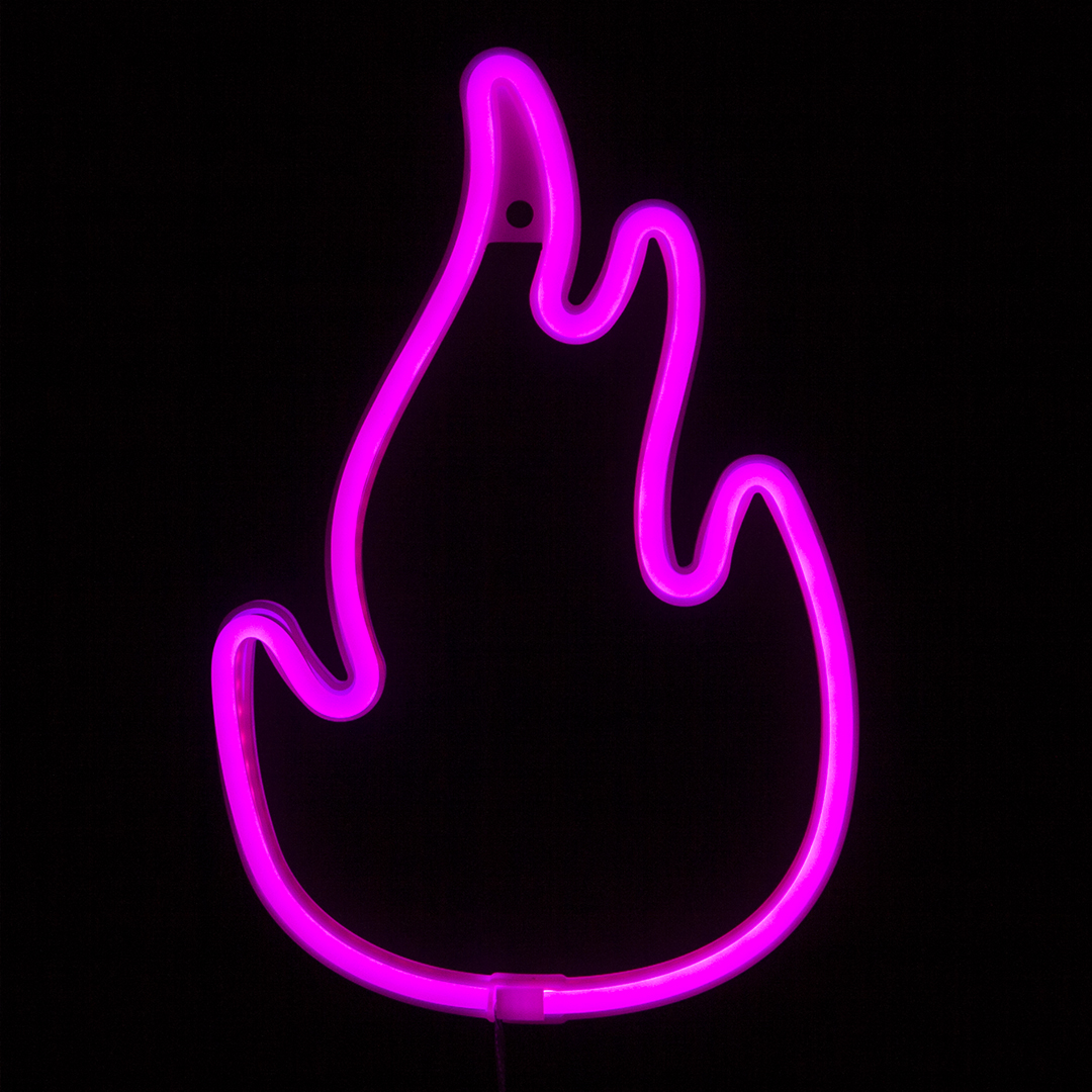 Световая фигура Пламя, 18,7*28,5 см. Розовый, 1 шт.