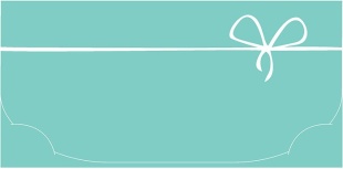 Конверт для денег, Изящный бантик, Бирюзовый, 5 шт.