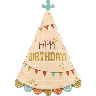 Шар (26''/66 см) Фигура, Праздничный колпачок, 1 шт. в уп.