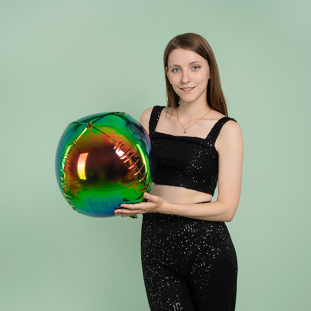 Шар 3D (22''/56 см) Сфера, Фантом, Хамелеон, 1 шт. в уп.