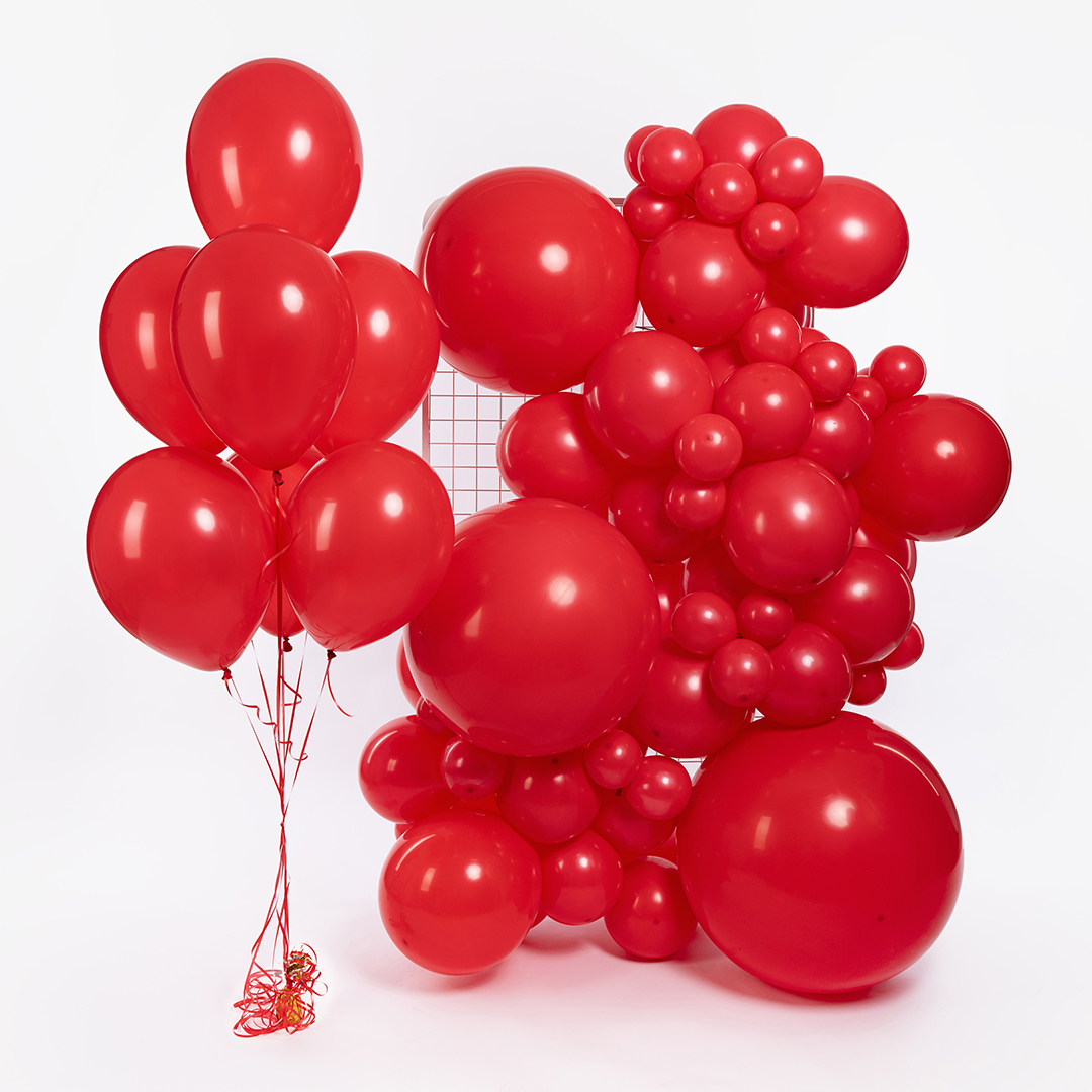 Шар (36''/91 см), Красный, пастель, 1 шт.