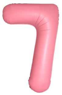 Шар (40''/102 см) Цифра, 7 Slim, Светло-розовый, Макарунс, 1 шт. в уп.