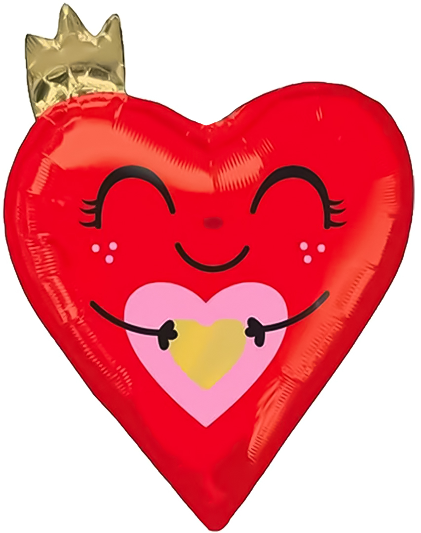 Шар (25''/64 см) Сердце, Влюбленные глазки, 1 шт. в уп.