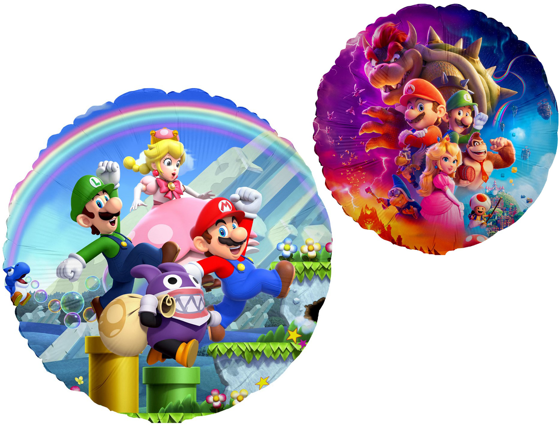Шар (18''/46 см) Круг, Приключения Марио, 1 шт. в уп.