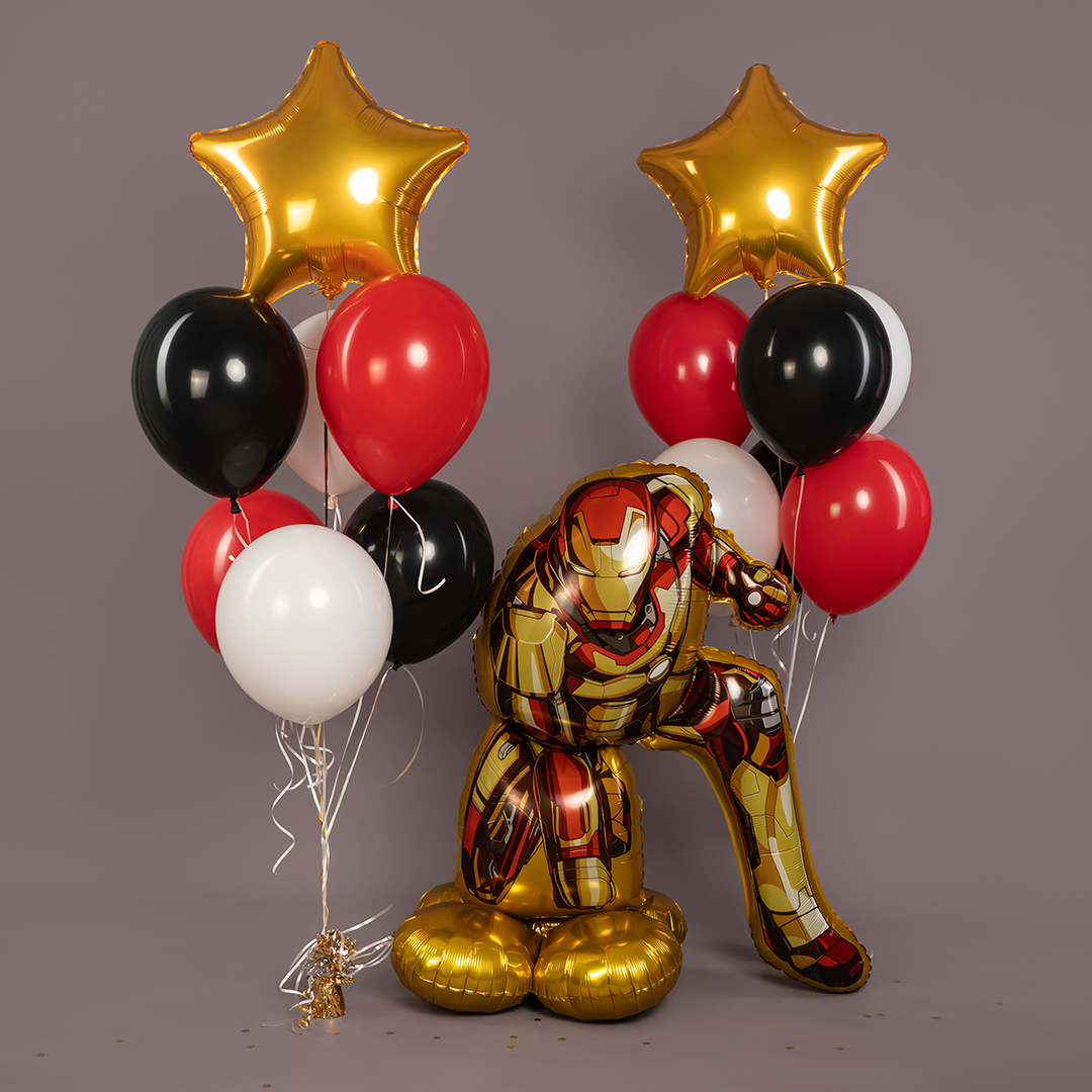 Шар 3D (32''/81 см) Фигура на подставке, Железный человек, 1 шт. в уп.