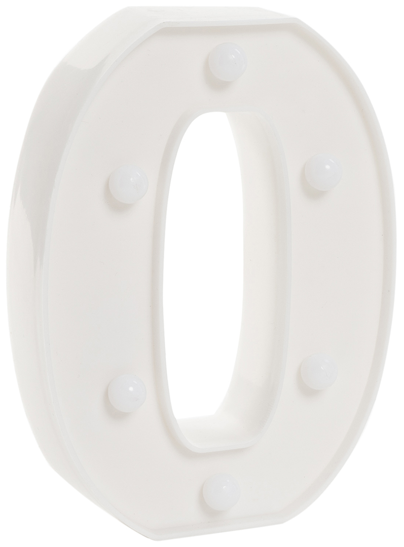 Световая фигура Цифра, 0, 16 см. Белый, 1 шт.