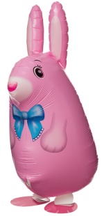 Шар 3D (24''/61 см) Ходячая Фигура, Заяц, Розовый, 1 шт.