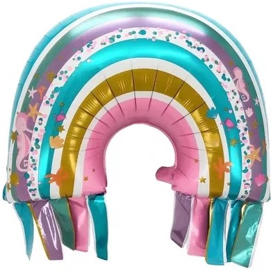 Шар (27''/69 см) Фигура, Радуга для Русалочки, 1 шт.