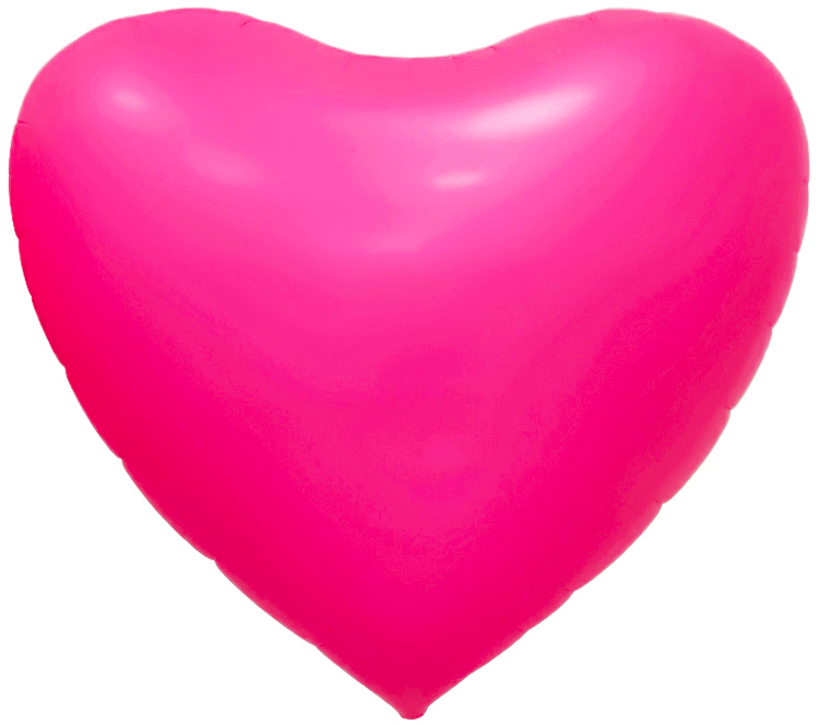 Шар (63''/160 см) Сердце, Фуше, Сатин, 1 шт. в уп.